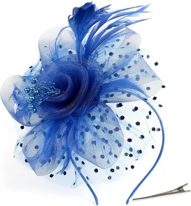 Women's Fascinators Hats Kentucky Derby for Women Tea Party Blue - Picture 1 of 6