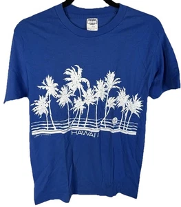 Vintage Design Hawaii Tees Hawaii Blau T-Shirt Einzelnaht Größe M - Bild 1 von 6