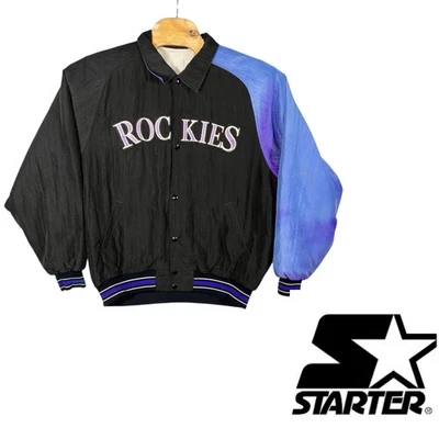 Jaqueta acolchoada vintage Starter Diamond Collection Colorado Rockies Varsity GG *leia* - Imagem 1 de 4