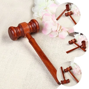 4pcs Wooden Grave Auction Courtroom Gavel Court Judge Judge Prop Cognitive - Picture 1 of 12
