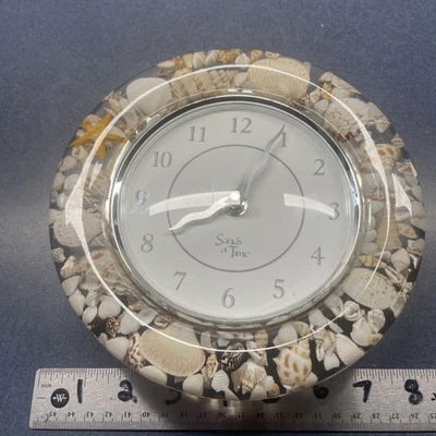 Vintage Lucite Sea Shells Wall Clock 8” Seashells Sands Of Time Tested NICE - Image 1 of 4