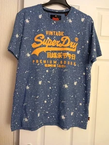 Gents T-Shirt SUPERDRY brand VGC Size XL Pit to Pit 21" Main Colour Blue - Picture 1 of 7