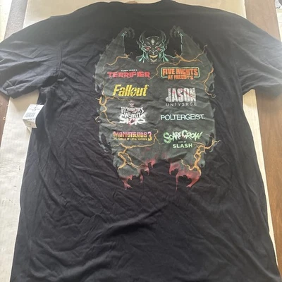 UNIVERSAL Halloween Horror Nights HHN 2025 Adult Large Black T Shirt NWT - Image 1 of 4