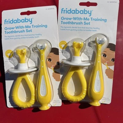 NEW - SEALED - Frida Baby - Grow-With-Me Training Toothbrush Set - 2 Pack - Image 1 of 2