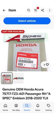 ACURA TLX/2018-20 LADO DEL PASAJERO "ASPEC" Foto 1 de 3