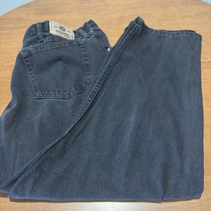 Pantalones de mezclilla clásicos Wrangler para hombre negros calce relajado 40x30 cómodos informales Wea - Imagen 1 de 7