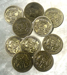 Monete veterane 10 pezzi lotto sfuso grazie Salute Aquila Calva Stati Uniti Militari - Foto 1 di 6