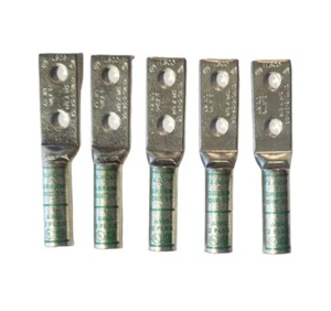 Conector de lengüeta de compresión de cobre Ilsco CLWD-1-14-34 tamaño 1/0 2 orificios cañón largo - Imagen 1 de 5