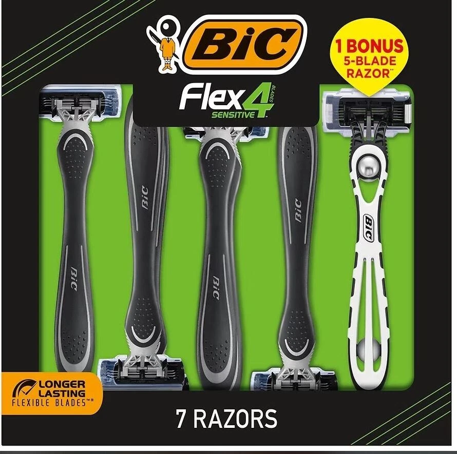 Bic 7 Men's Disposable Razor Gift Set Includes 6 Fle Sensitive 1 Fle