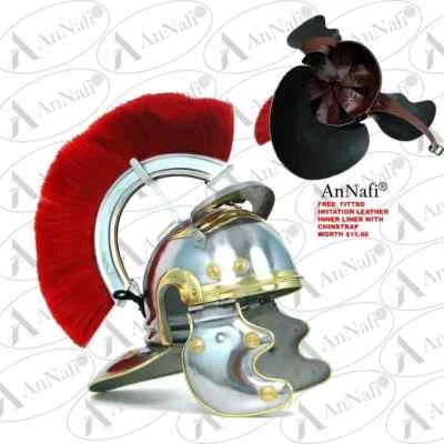 LEGIONARIO ROMANO Soldado Centurión Acero CASCO ARMADURA Soporte Madera Libre Foto 1 de 4