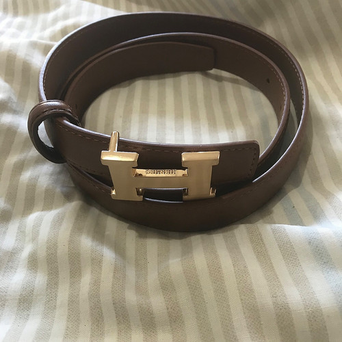 Autentica cintura Hermès Mini 'H' Constance 24 mm 1" pollici oro unisex cinturino nuovo