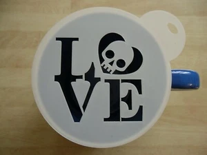 100mm love skull design craft stencil and coffee stencil - Picture 1 of 1