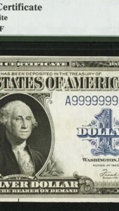 1923 $1 Silver Certificate Horse Blanket Binary Number 99999990，Super Top  Rare！ - Picture 1 of 4