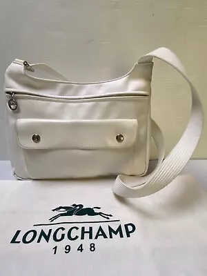 Sac besace toile & cuir  blanc LONGCHAMP - Photo 1/4