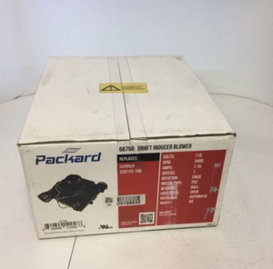 NEW, PACKARD, 66758, DRAFT INDUCER BLOWER, 115V, 1.15A, 3400 RPM, 60HZ. ( - Picture 1 of 5