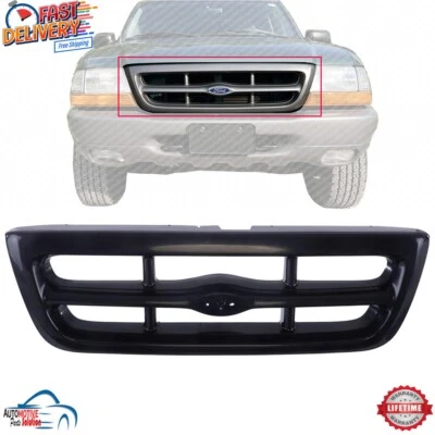 NEW FRONT GRILLE ASSEMBLY BLACK PLASTIC FOR 1998-2000 FORD RANGER FO1200344 Foto 1 de 4