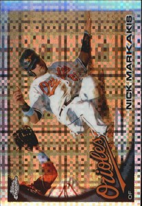 2010 Topps Chrome X-Fractors Baltimore Orioles Baseball Card #152 Nick Markakis