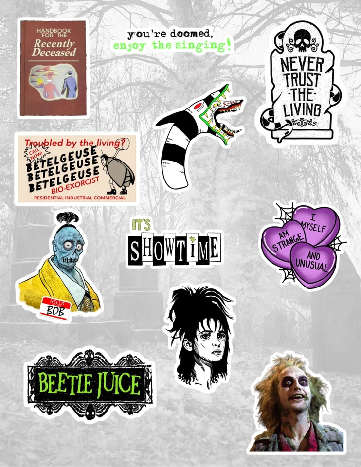 Beetlejuice Sticker Pack - 80's Movies