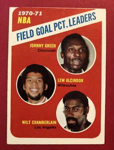 1971-72 Topps NBA Basketball Card #140 Alcindor Chamberlain FG % Leaders - Picture 1 of 10