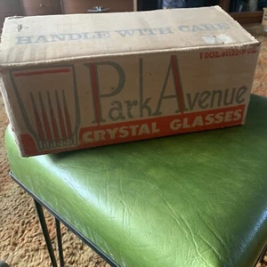 1 Dozen  Glasses Mid Century Park Avenue Clear MCM Barware NOS In Original Box - Picture 1 of 10