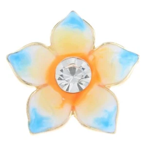 Snaps Jewelry Flower Enamel Multicolor Gold Plated 18-20mm Fits Ginger Charms - Picture 1 of 2
