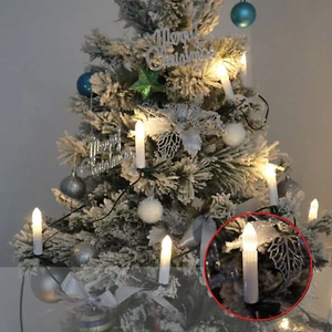 Lichterkette Weihnachtsbaumbeleuchtung 20 LED warm weiß Christbaum-Kerzen Xmas - Bild 1 von 10