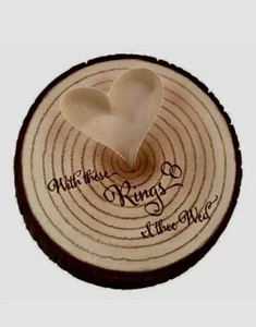 Rustic Wedding Ring Holder, Resin Wood - Picture 1 of 8