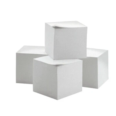 4 Notizzettel geleimt weiß 9,0 x 9,0 cm 800 Blatt Hinweis Notiz Merken - Bild 1 von 2
