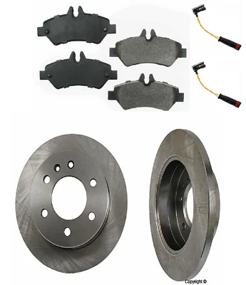 2x REAR Brake Rotor Disc & Pad KIT For SPRINTER 2500 Dodge Freightliner Mercedes - Image 1 of 4