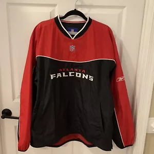 Reebok NFL Team Apparel On Field Atlanta Falcons Pullover Jacket Windbreaker L - Picture 1 of 9