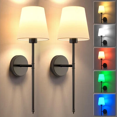 Wall Lights Battery Operated Wall Sconces Set of 2,Black Wireless Wall Sconces w