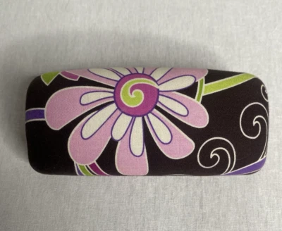 Vera Bradley Flower Floral Petal Pink & Brown Eyeglass Sunglasses Hard Case - Image 1 of 4