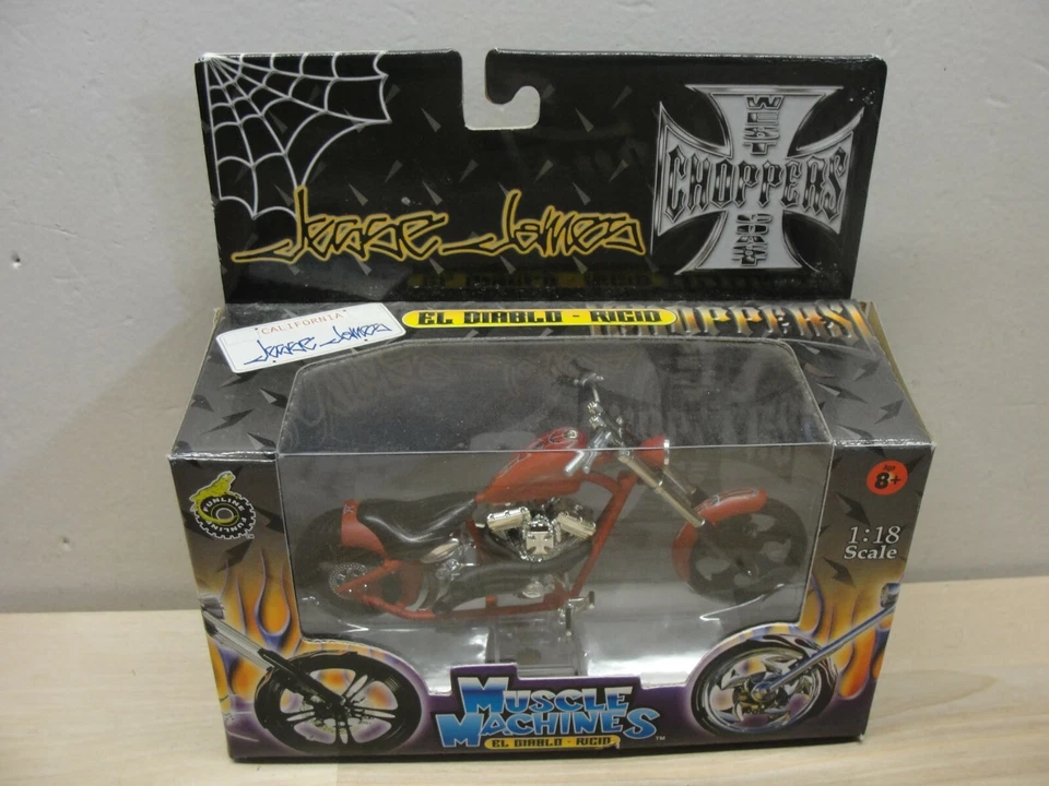 NEW MUSCLE MACHINES JESSE JAMES EL DIABLO 1:18 MOTORCYCLE WEST COAST CHOPPERS - Image 1 of 1