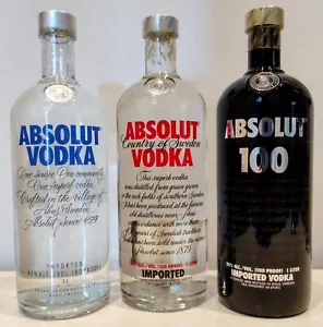 Absolut Vodka original A. + black 100 + red 50% 3x1000ml neu versiegelt TOP - Bild 1 von 2