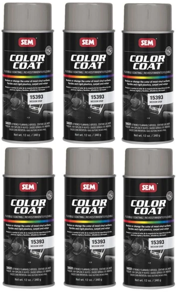 SEM 15393, Medium Gray, Color Coat Vinyl Paint, Aerosol (6 Pack) - Image 1 of 1