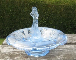 Walther & Söhne Sohne blue frosted glass Arabella Frog with Acanthus Bowl - Picture 1 of 24