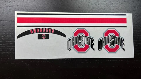 Ohio State Buckeyes - Black Bumpers Mini Football Helmet Decal Set Cover