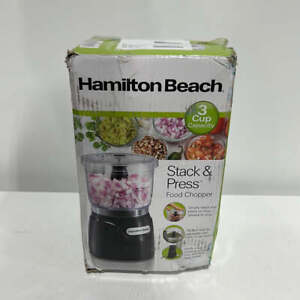 Hamilton Beach - Stack & Press 3-Cup Food Chopper - Black