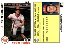 Rick Allen 1990 Best Cedar Rapids Reds #8 Card *AutographDen*