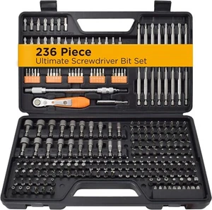 MEJOR Juego De Puntas De Destornillador Casa Garaje Screwdriver Bit Set 236 pc - Picture 1 of 7
