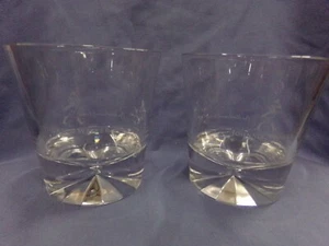 Johnny Walker Whiskey Diamond Base Prism Rock Drinking Glasses Set Of 2 - Picture 1 of 5
