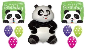 PANDA Pandemonium Body Jungle Polka Dots Birthday Party Mylar Latex Balloons Set - Picture 1 of 1