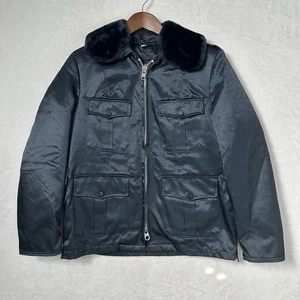 Vintage Blauer Police Bomber Jacket Coat Faux Fur Collar RARE Women’s Size 10R - Picture 1 of 7