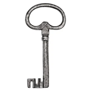 17th/18th.c. Iron CASKET / CHEST KEY Kidney Bow 3⅞" - Antique Key - ref.k787 - Picture 1 of 7