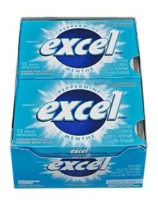 Excel Sugar-Free Gum Peppermint 12 Pack, 12 Pieces Per Pack FRESH From Canada - Picture 1 of 2