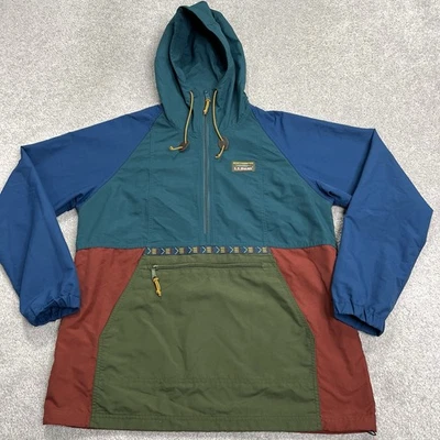 LL Bean Jacket Women Medium Mountain Classic Anorak Aztec Windbreaker Colorblock - Image 1 of 4