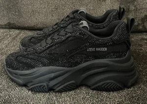 Steve Madden Permit Rhinestones Design Women’s Shoes Black Color -Size 5M - Picture 1 of 19