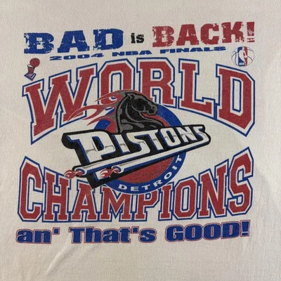 Camisa De Colección Detroit Pistons Para Hombres NBA Baloncesto 2004 Finales Campeones Bad Boys Foto 1 de 4