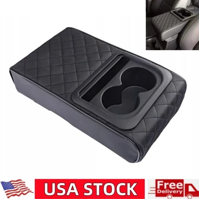 Car Center Console Armrest Pillow Car Armrest Cushion with Cup Holder Non-Slip - Image 1 of 4