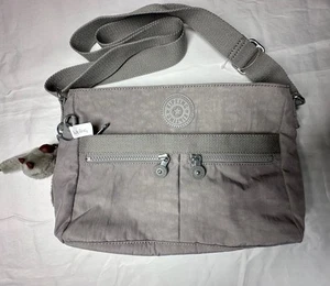 Neu mit Etikett Kipling Umhängetasche Schultertasche Handtasche grau mit Affe - Bild 1 von 12